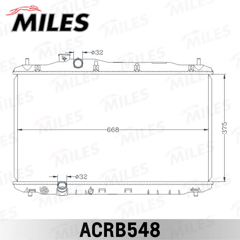 Радиатор HONDA CIVIC 1.4/1.8 06- паяный MILES ACRB548