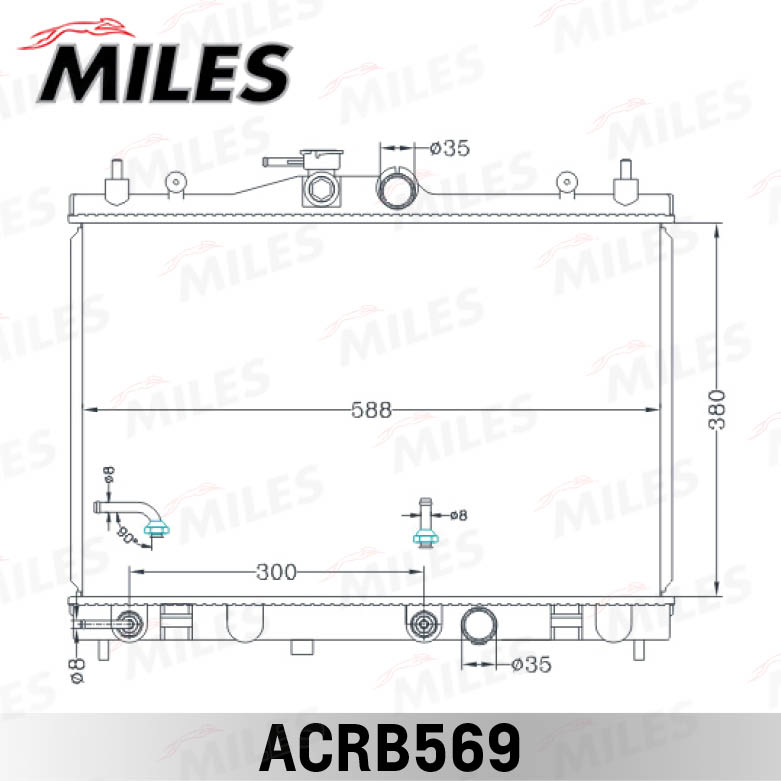 Радиатор NISSAN TIIDA 1.5/1.6/1.8 04- AT паяный MILES ACRB569