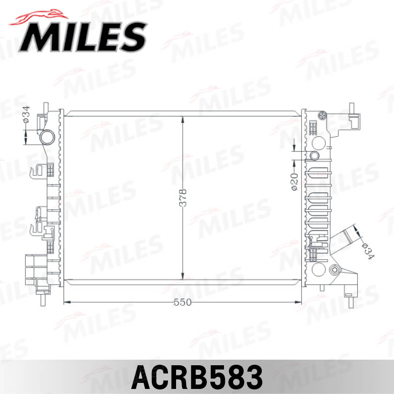 Радиатор CHEVROLET COBALT 1.5 13- MT паяный MILES ACRB583