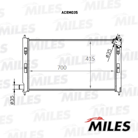Радиатор MITSUBISHI LANCER 1.5-2.0 08- MILES ACRM035