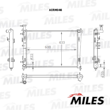 Радиатор HYUNDAI i30 / KIA CEED / ELANTRA 1.4-2.0 A/T 06- MILES ACRM046