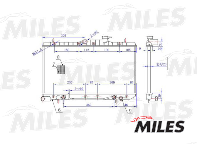 Радиатор HYUNDAI ACCENT (00- ) 1.5/1.6 AT MILES ACRM066