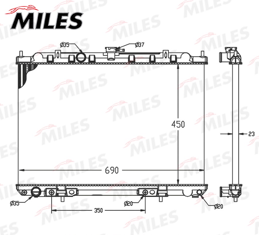 Радиатор NISSAN X-TRAIL 2.0-2.5 01- AT MILES ACRM101