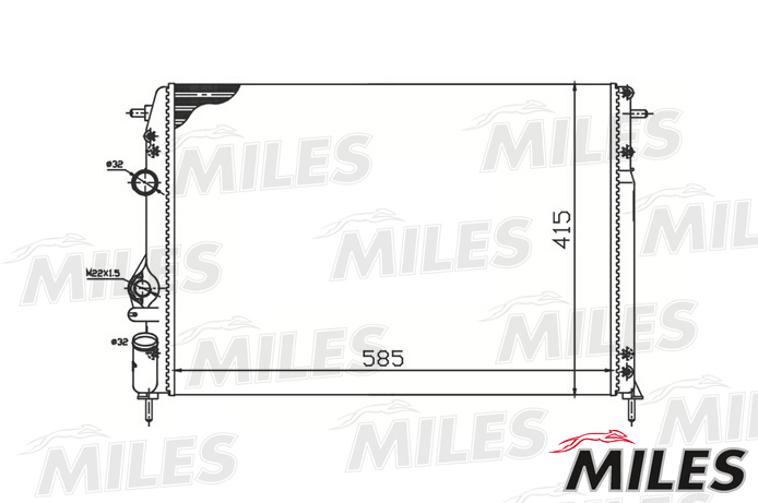 Радиатор RENAULT MEGANE (96-03) 1.4/1.6/1.8/2.0/1.9dTi MT MILES ACRM110