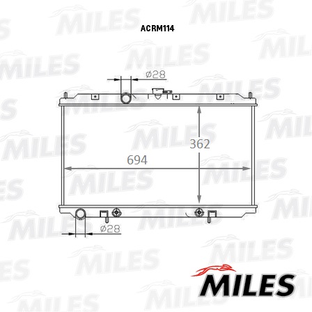 Радиатор NISSAN ALMERA/PRIMERA 2000- 1.8 AT MILES ACRM114