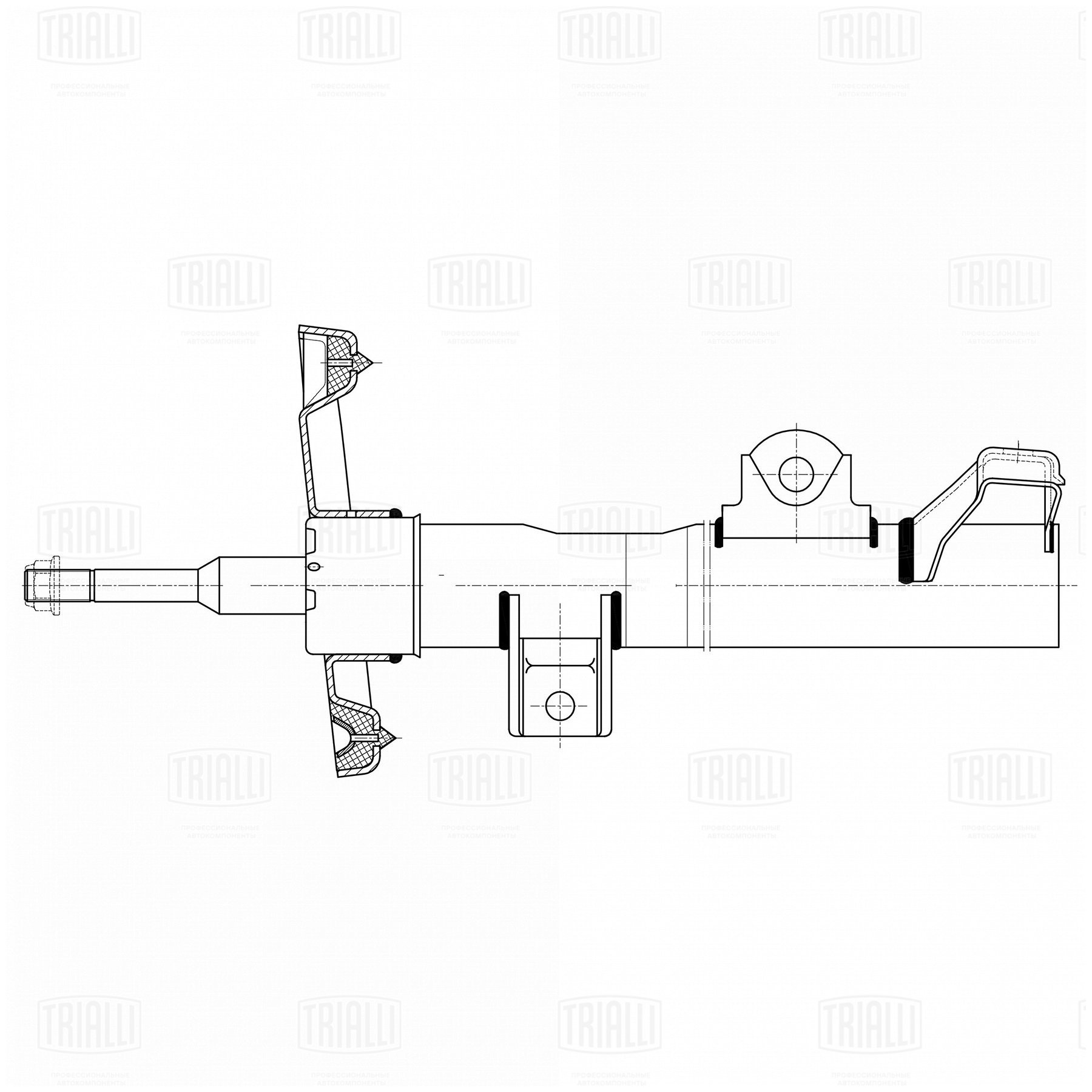Амортизатор /м Mercedes C (W203) (00-) (стойка) перед лев/прав (AG 15058) TRIALLI