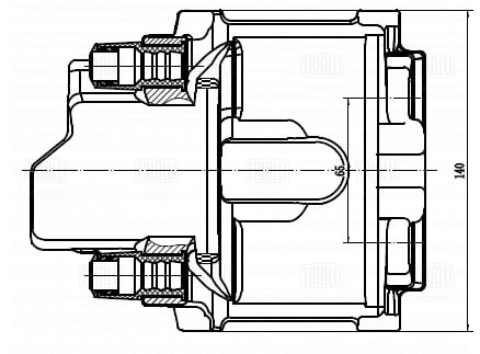 Суппорт торм /м BMW 5 E39 (95-)/X5 E53 (99-)/X3 E83 (04-) перед лев d=60мм (CF 084722) TRIALLI