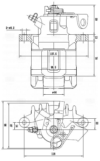 Суппорт торм /м VW Polo IV (01-) зад прав d=34мм (CF 182014) TRIALLI