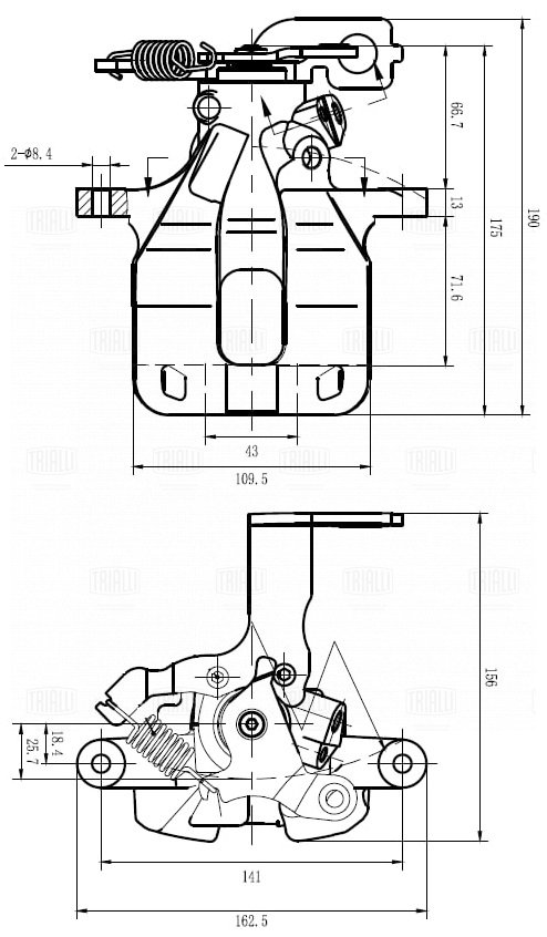 Суппорт торм /м Toyota Avensis (09-) зад прав d=38мм (CF 190606) TRIALLI