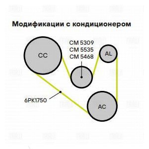 Ролик привод ремня /м Skoda Fabia (99-) 10i/14i (натяж с кроншт) (CM 5309) TRIALLI