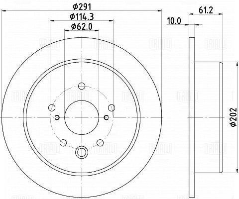 Диск торм /м Lexus IS (05-)/IS (13-) зад d=291 (окраш) (DF 073320) TRIALLI
