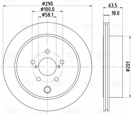 Диск торм /м Subaru Outback (09-)/Legacy (09-)/BRZ (11-) зад d=290 (DF 190331) TRIALLI