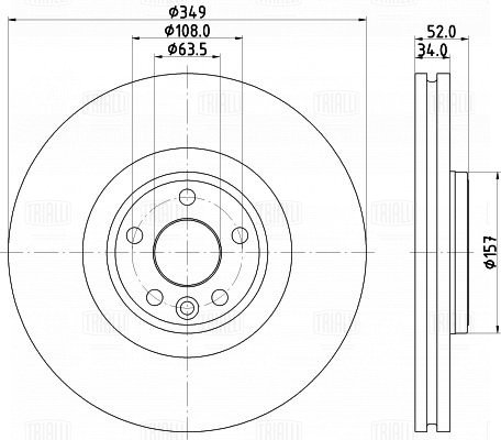 Диск торм /м Land Rover Discovery Sport (14-)/RR Evoque (11-) перед d=349 (окраш) (DF 190437) TRIALLI