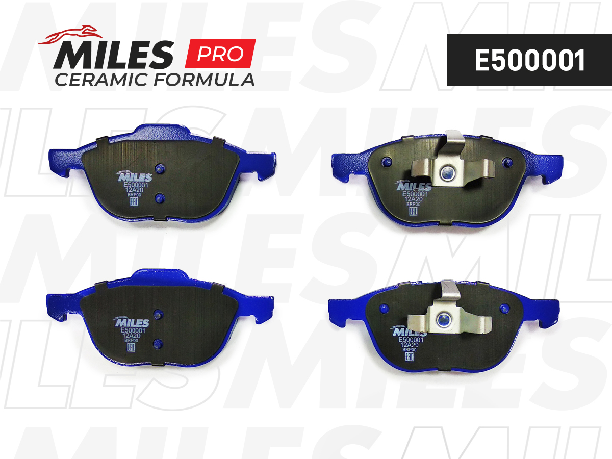 Колодки тормозные FORD FOCUS II 04-/III 10-/MAZDA 3 03-/VOLVO S40 04- передние Ceramic MILES E500001