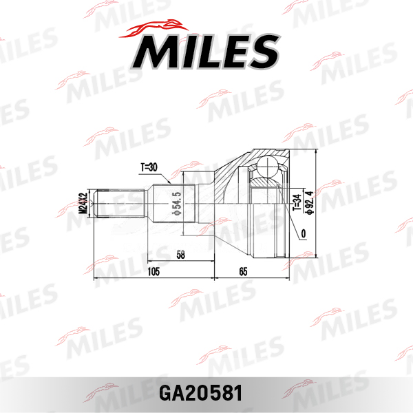 ШРУС CHEVROLET CAPTIVA 07-/OPEL ANTARA 06- 2.4-3.2 наружн. MILES GA20581
