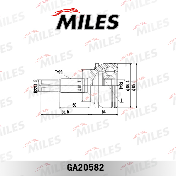 ШРУС TOYOTA AURIS E150/COROLLA X E150 1.3-1.6 06- нар. MILES GA20582
