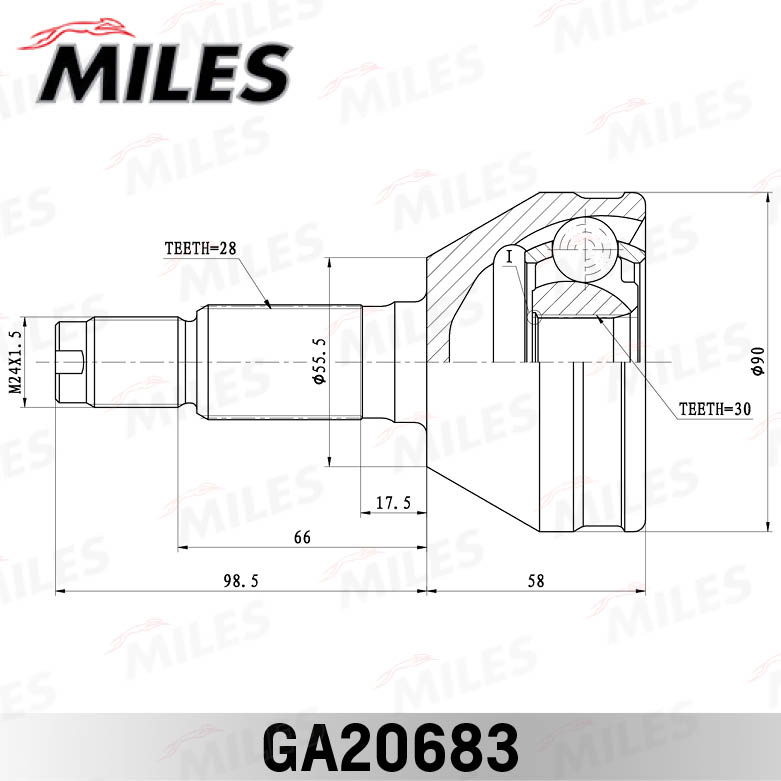 Шрус CHERY FORA 06-нар. MILES GA20683