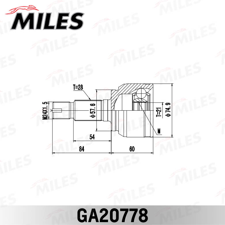Шрус LAND ROVER FREELANDER I 1996-2006 нар. Зад. MILES GA20778
