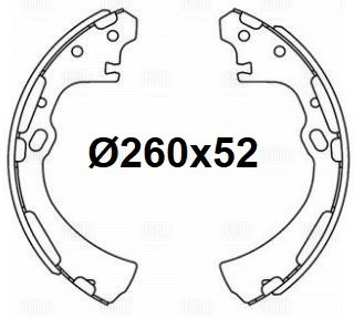 Колодки торм /м Nissan Terrano (86-)/Vanette C22 (86-)/Pickup (98-) барабан 260x52 (GF 4572) TRIALLI