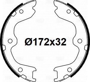Колодки торм /м Nissan Teana J32 (08-)/Infiniti EX (07-)/G (07-) барабан ст торм 172x32 (GF 4618) TRIALLI