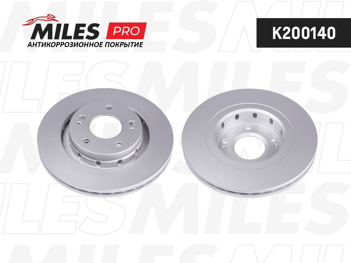 Диск тормозной MITSUBISHI OUTLANDER 03>/CITROEN C-CROSSER/PEUGEOT 4007 пер.вент. (с антикоррозионным покрытием) MILES K200140