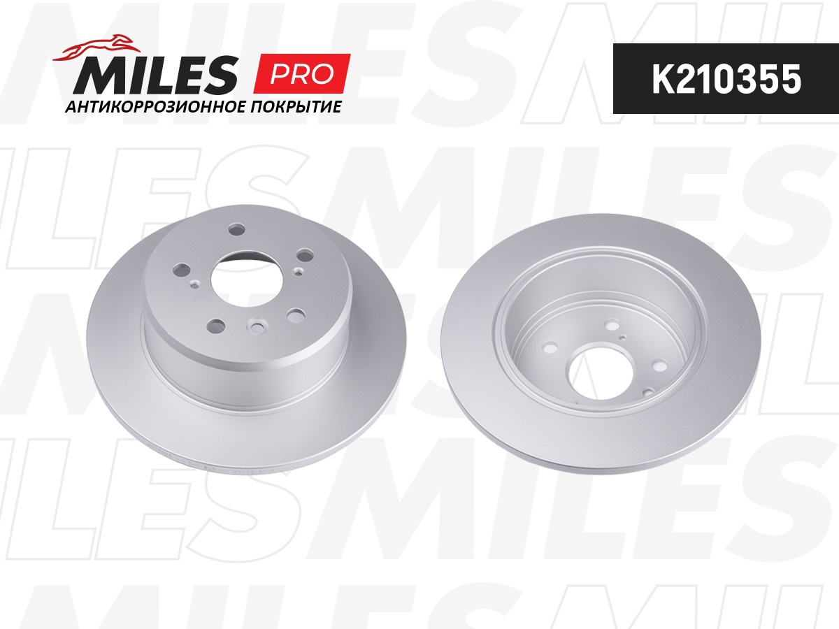Диск тормозной TOYOTA CAMRY V10/V20 3.0 91-01/V30 2.4-3.0 01- задний (с антикоррозионным покрытием) MILES K210355