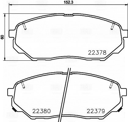 Колодки торм /м Hyundai Santa Fe (18-)/Kia Sorento (15-) диск перед R17 (PF 0877) TRIALLI