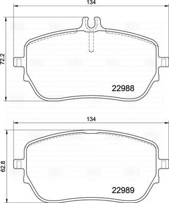 Колодки торм /м Mercedes A (W177) (18-)/CLA (C118) (19-) диск перед 134x63 (PF 2244) TRIALLI