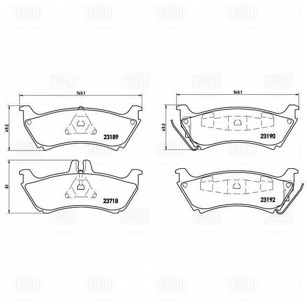 Колодки торм /м Mercedes ML (W163) (98-) диск зад т/с Bosch (PF 4061) TRIALLI