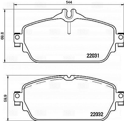 Колодки торм /м Mercedes C (W205) (14-) диск перед т/с TRW (в компл с датчиком) (PF 4150) TRIALLI