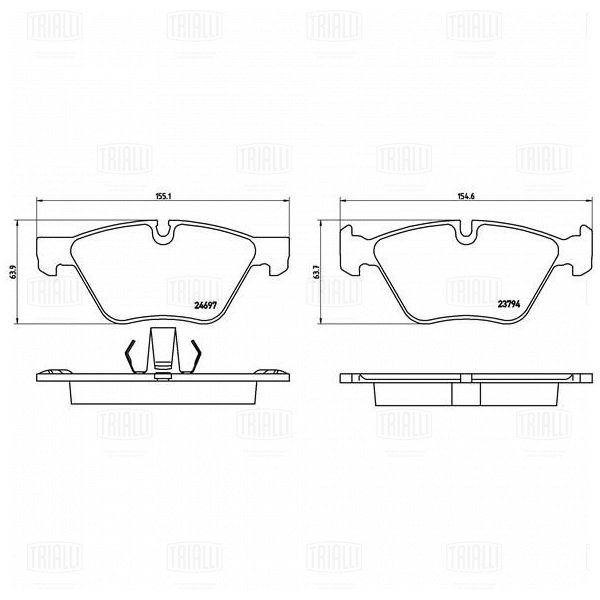 Колодки торм /м BMW 5 (F10) (10-) диск перед (PF 4188) TRIALLI