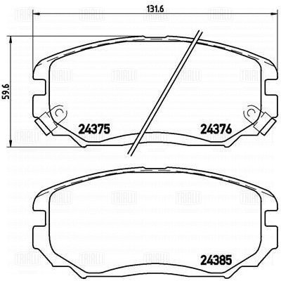 Колодки торм /м Hyundai Sonata (NF) (05-) диск перед (PF 4235) TRIALLI