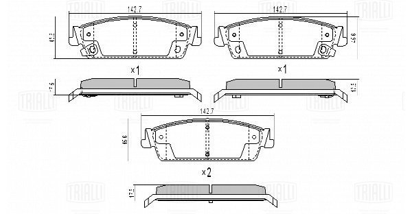 Колодки торм /м Chevrolet Tahoe (07-)/Cadillac Escalade (06-) диск зад (PF 4397) TRIALLI